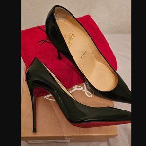 Christian Louboutin Kate 100mm Patent Black Pump … - image 1